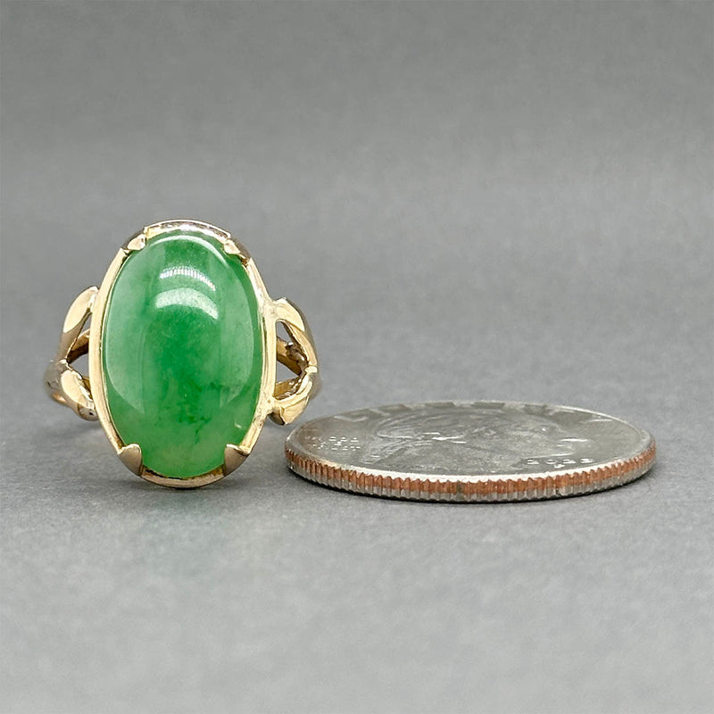 Estate 14K Y Gold 5.17ct Jadeite Cocktail Ring