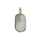 14K Y Gold Oval Bezel Set MOP Pendant