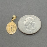 Estate 14K Y Gold 23.3mm Miraculous Medal Pendant