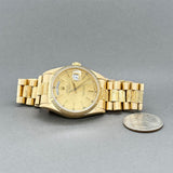 Estate Rolex 18K Y Gold Daydate Single Quickset Men’s Automatic Watch Ref#18038