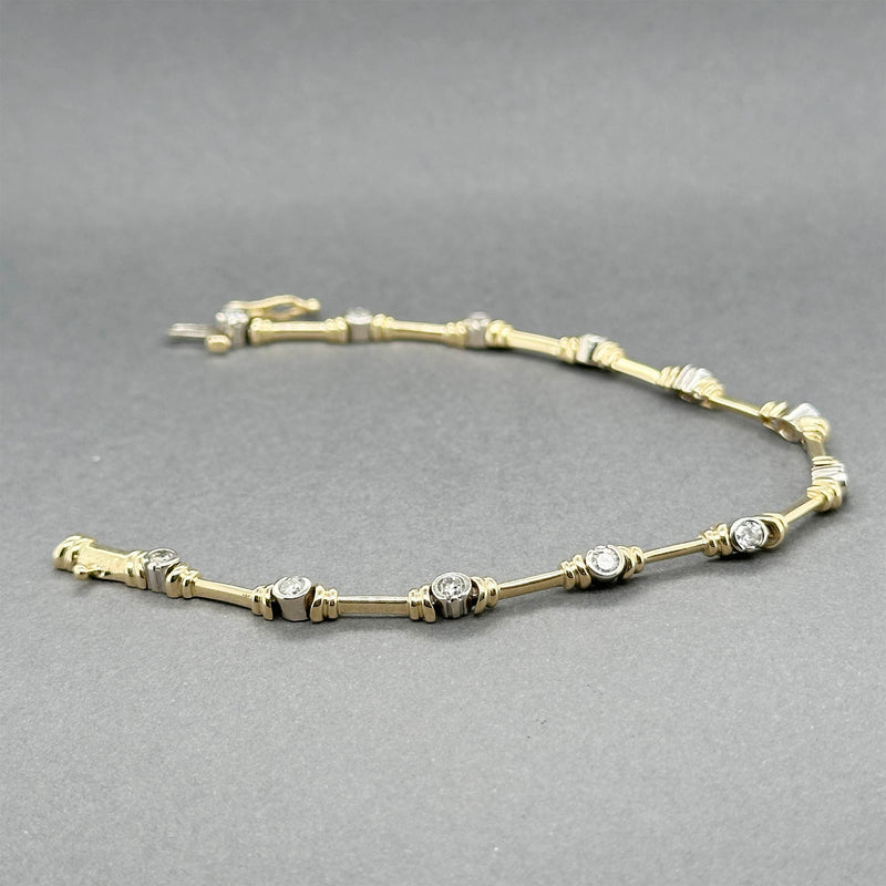 Estate 14K Y Gold 1.06ctw Diamond Link Bracelet
