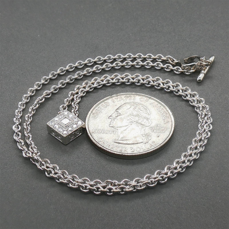Estate Charriol 18K W Gold 0.23ctw Diamond Alor Pendant