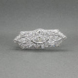 Estate Art Deco Platinum 1.36ctw H-K/SI1-2 Diamond Brooch