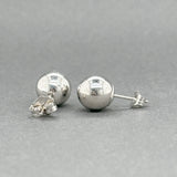 Estate 14K W Gold 8mm Ball Earring