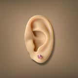 Aretes Estate de oro de 14 quilates con rubíes de 0,70 quilates