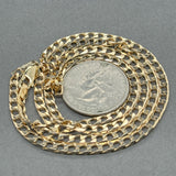 Estate 14K Y Gold 3.4mm 22.5” Square Curb Link Chain