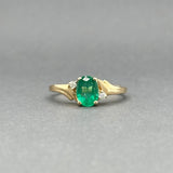 Estate 14K Y Gold 0.74ct Emerald & 0.04ctw Diamond Ring