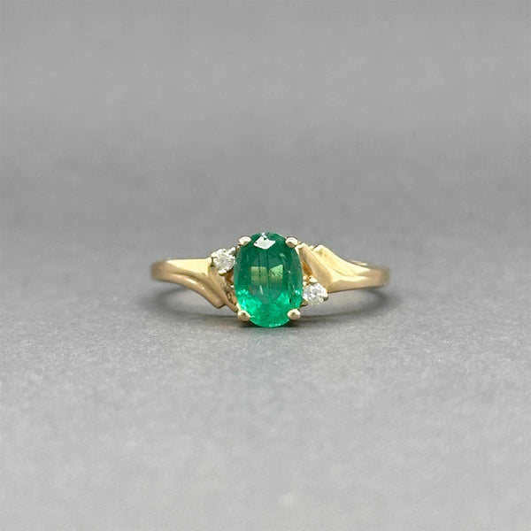 Estate 14K Y Gold 0.74ct Emerald & 0.04ctw Diamond Ring