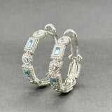 Estate Judith Ripka SS CZ Hoop Earrings