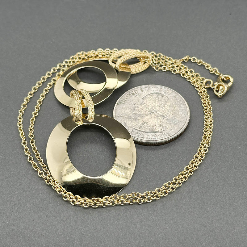 Estate 18K Y Gold Triple Link Pendant