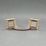 Estate 14K Y Gold 0.28ctw Diamond Square Earrings