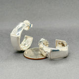 Estate John Hardy SS Wide Bamboo Hoop Earrings