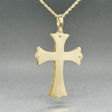 Estate 14K TT Gold 49.5mm Cross Pendant