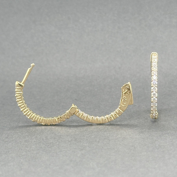 Estate 14K Y Gold 0.78ctw G/SI1-2 Diamond In/Out Hoop Earrings