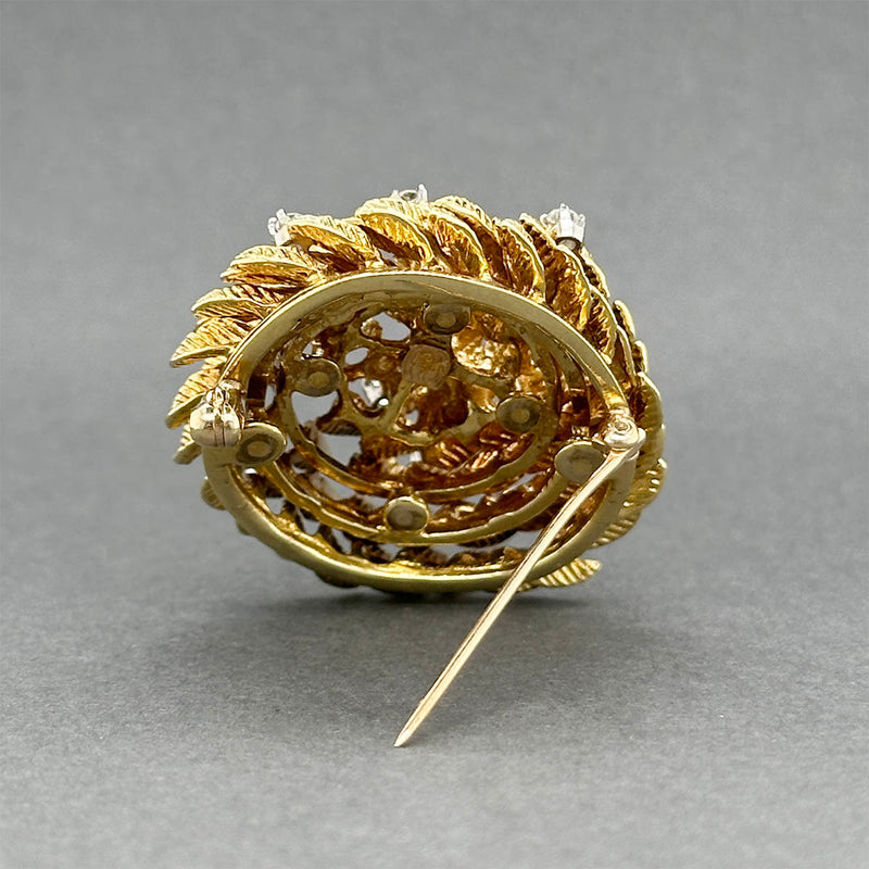 Estate 18K Y Gold 0.40cttw G-H/SI1-2 Diamond Floral Brooch