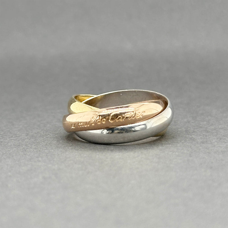 Estate Cartier 18K Tri Color Gold Trinity Classic Ring