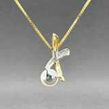 Estate 14K TT Gold Pearl Pendant
