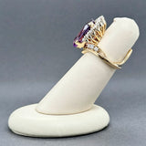 Estate 14K Y Gold 6.13ct Amethyst & 0.99ctw Diamond Ring