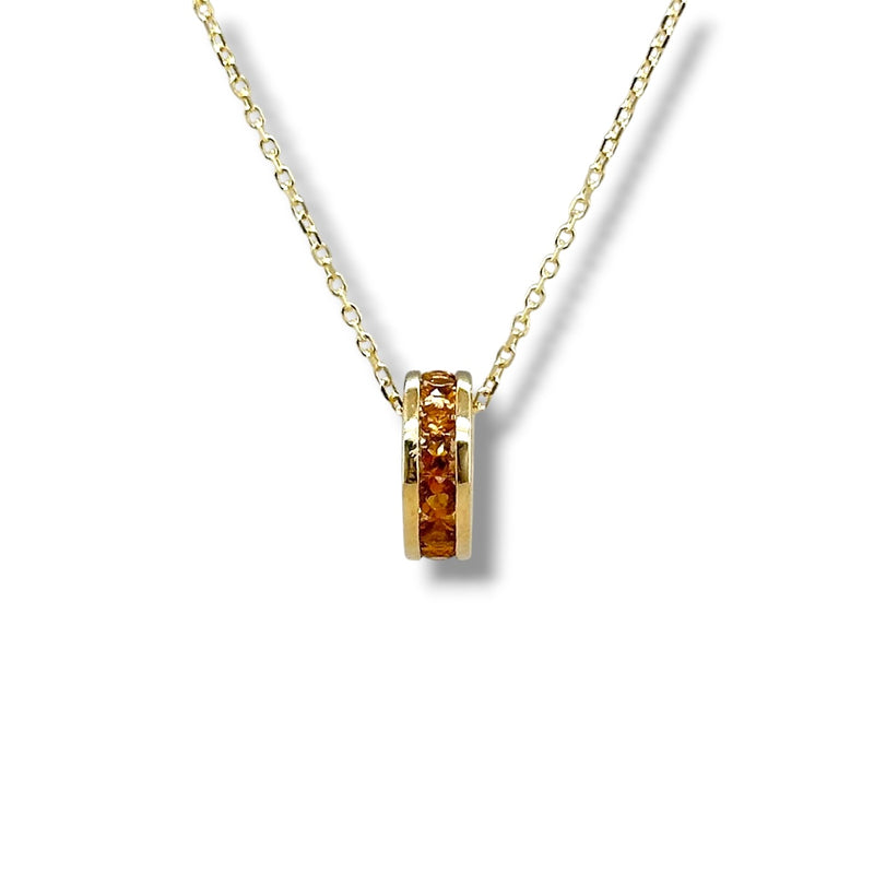 14K Y Gold 0.39ctw Citrine Rondell Pendant