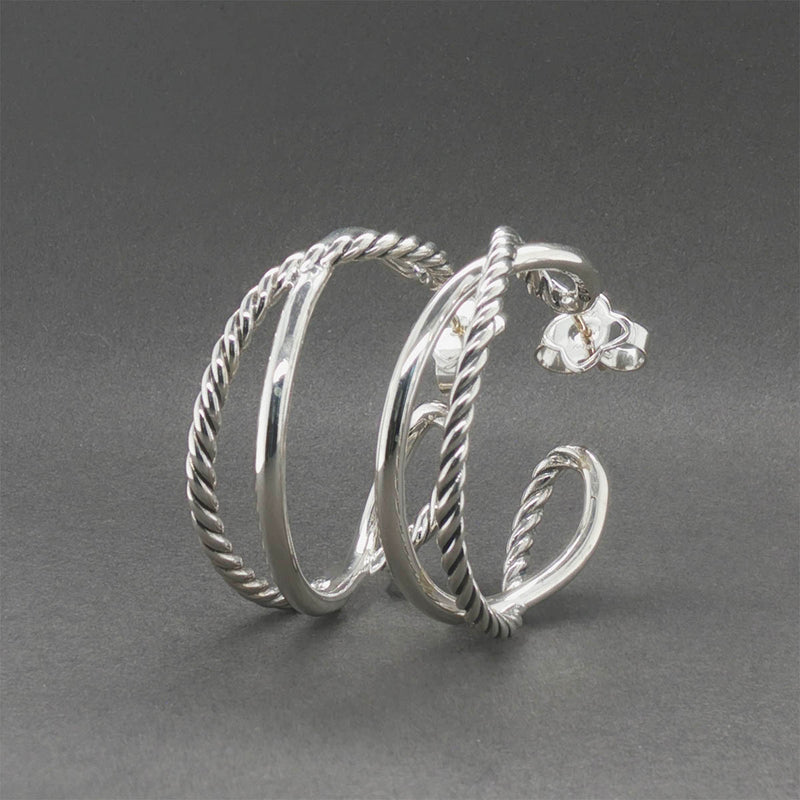 Estate David Yurman SS Crossover Hoop Earrings