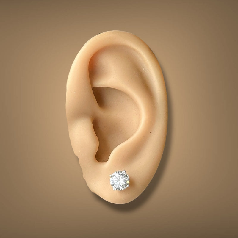 14K W Gold 2.00ctw F/VS1 Lab-Created Diamond Basket Set Earrings