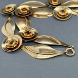 Estate 14K Y Gold 9.52ctw Citrine Leaf Necklace