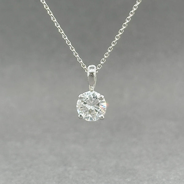 Estate 14K W Gold 0.74ct D/VS1 Diamond Pendant GIA