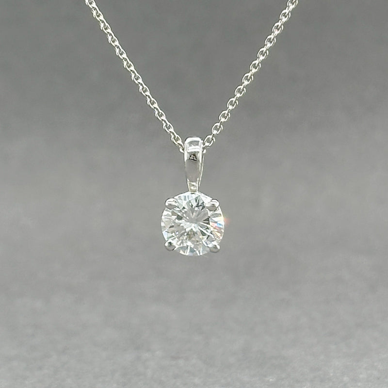 Estate 14K W Gold 0.74ct D/VS1 Diamond Pendant GIA