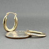 Estate 14K Y Gold Oval Hoop Earrings