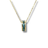 14K Y Gold 0.39ctw Blue Tourmaline Rondell Pendant