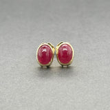 Estate 14K Y Gold 3.18ctw Ruby Stud Earrings