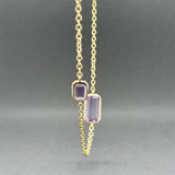 Estate Ippolita 18K Y Gold 6.48ctw Amethyst Rock Candy Station Necklace