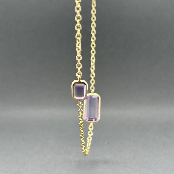 Estate Ippolita 18K Y Gold 6.48ctw Amethyst Rock Candy Station Necklace