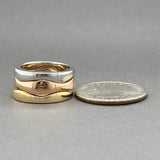 Estate Movado 18K Tri Color Gold Wave Stacking Rings