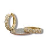 18K Y Gold 0.75ctw G/SI1 Beaded Diamond Hoop Earrings