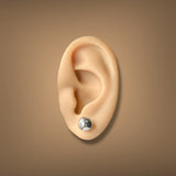 Estate 14K W Gold 8mm Ball Earring