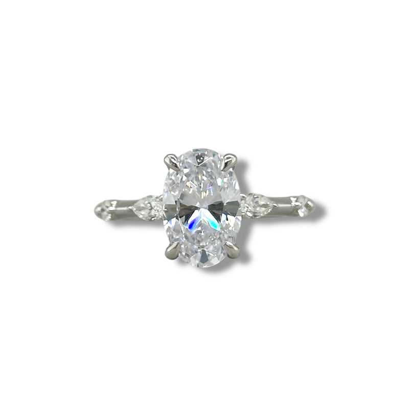 14K W Gold 0.25ctw Diamond Engagement Ring Mounting