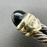 Estate David Yurman SS 14 7.08ctw Onyx Double Cable Cuff Bracelet