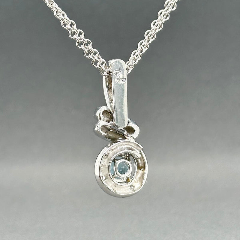 Estate Platinum 1.16ct Aquamarine & 0.14ctw Diamond Pendant