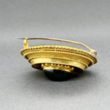 Estate Victorian 14K Y Gold 8.23ct  Garnet Memorial Locket Pin