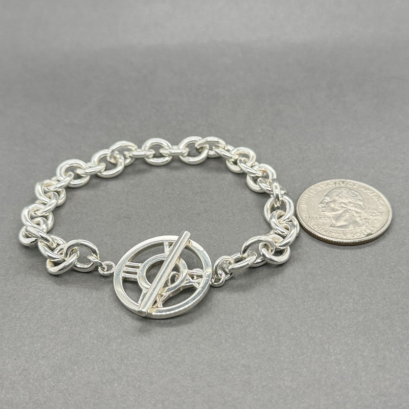 Estate Tiffany & Co. Sterling Silver Atlas Toggle Bracelet