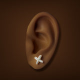 Estate 14K Y Gold 0.03ctw K/I2 Diamond X Earrings