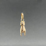 Estate 18K Y Gold Mano Cornuto Pendant