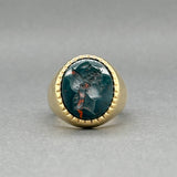 Estate 18K Y Gold 3.06ct Bloodstone Intaglio Ring