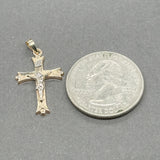 Estate 14K TT 27.9mm Crucifix Pendant