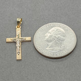 Estate 14K Y Gold 27.8mm Crucifix Pendant