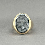 Estate 12K Y Gold 4.30ct Hematite Intaglio Ring