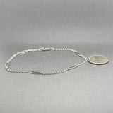 Estate 14K W Gold 4.41mm Curb Link Station Anklet