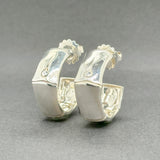 Estate John Hardy SS Wide Bamboo Hoop Earrings