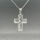 Estate 14K W Gold 0.20ctw H-I/SI2-I1 Diamond Cross Pendant